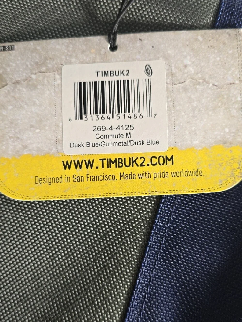 Timbuk2 Navy and Gray Messenger Bag with Black Accents